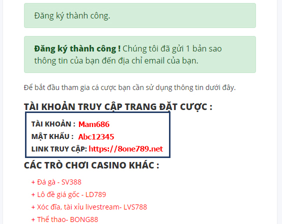 Đăng ký tài khoản Ld789 One789